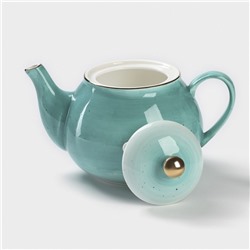 Заварочный чайник Доляна «Млечный путь», 900 мл, фарфор, бирюзовый