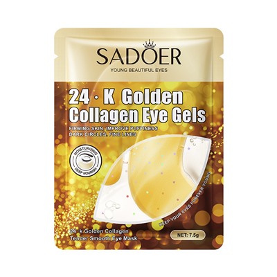 Гидрогелевые патчи для век с коллагеном и 24К золотом SADOER 24К Golden Collagen Eye Gels, 7.5 гр