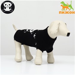 Свитер "Мишка",XS (ДС 17, ОШ 17, ОГ 23-37 см), чёрный