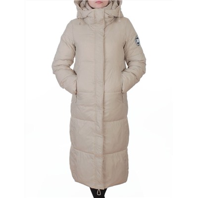 3068 BEIGE Пальто пуховое женское с внутренним жилетом (утиный пух)