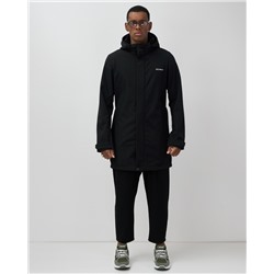 Парка спортивная мужская с капюшоном softshell черного цвета 9565Ch