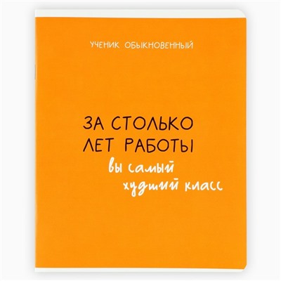 Тетрадь в клетку, 48 л., А5, на скрепке, блок №2 «Типичный ученик», твин лак, уф лак, МИКС