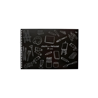 Альбом для рисования А4, 24 листа на гребне, Mono-art, блок офсет 100 г/м², МИКС