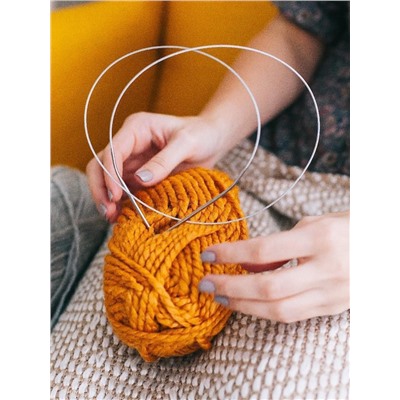 Спицы круговые, для вязания, с металлическим тросом, d=3 мм, 14/100 см