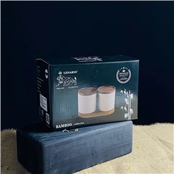 235-107 Набор из 2 банок 350мл с крышками на подставке TROPICAL в под.уп.(х12)Фарфор