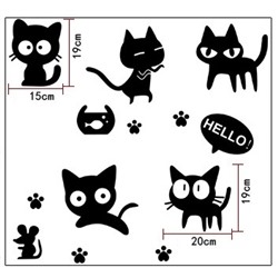 Наклейка на стену Весёлые котики