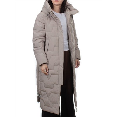 H268 GRAY BEIGE Пальто зимнее женское (170 гр. холлофайбер)