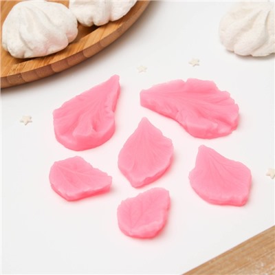 Молды для заливки «Лепесточки», силикон, 3 пары, розовые