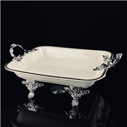 205-927 Глубокое блюдо 30,5см на ножках с ручками ATLANTIS в под.уп.(х6)Фарфор