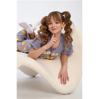 Пижама для девочки "Котенок-круассан" арт. ПД-015-084