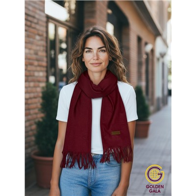 Шарф теплый женский кашемировый Арт 2581Ш/07 (темно-бордовый)