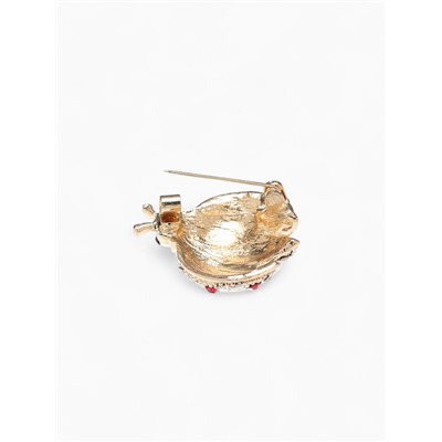 Брошь «Божья коровка», красно-белая в золоте