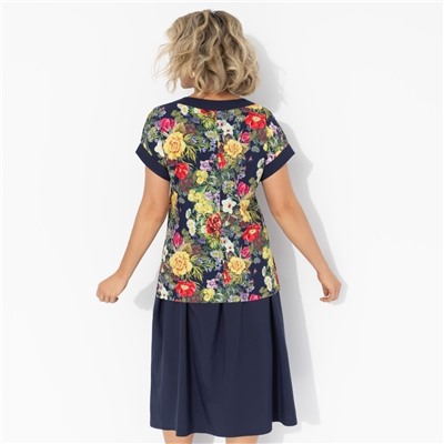 Комплект с юбкой на пуговицах, Молодая и привлекательная (2 в 1, floral)