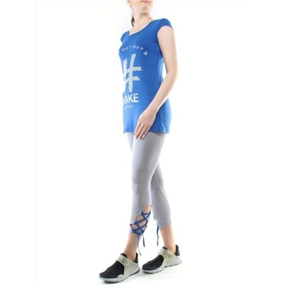 1204 BLUE/GRAY Спортивный костюм для фитнеса женский (90% вискоза, 10% лайкра)