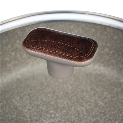 СОТЕЙНИК СО СТЕКЛ. КРЫШКОЙ И АНТИПРИГАРНЫМ ПОКРЫТИЕМ PFLUON MARBLE, 26*7,5 СМ