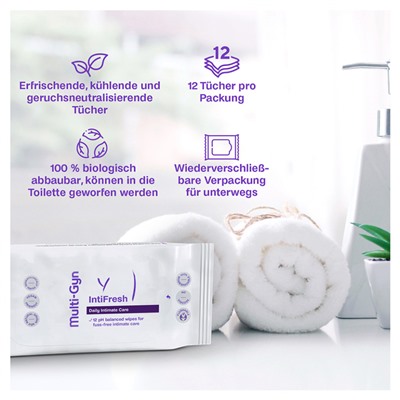 Multi-gyn Intifresh Tucher Мульти-гин Интифреш Салфетки для интимной гигиены, 12 шт.