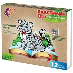 Пластилин 12 цв 180г ZOO, карт. кор.