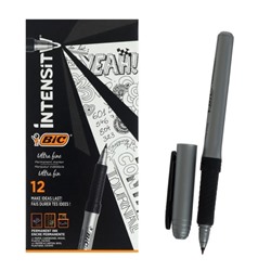 Перманентный маркер универсальный BIC Marking Ultra Fine, 0.8 мм, тонкое письмо, резиновый клип, чёрный