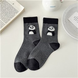 Tide, demi-season cotton velvet autumn cute cartoon knee socks, mid-length