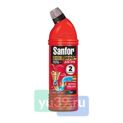 Средство для очистки канализационных труб Sanfor для труб Turbo 1 кг