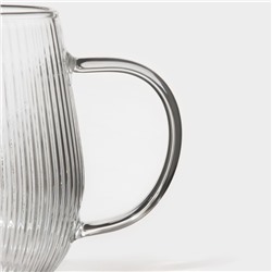 Кружка Magistro «Грани», 380 мл, 9×12.5 см, боросиликатное стекло, прозрачная