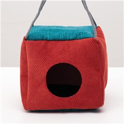 Подвесной дом для грызунов «Куб», мебельная ткань, флис, 12×12×12 см, микс цветов