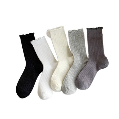 Cotton summer thin knee socks, sandals, mid-length