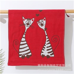 Zhiyang towel New couple cat gauze square towel Korea Soft absorbent kitchen hand wipe towel factory price wholesale
