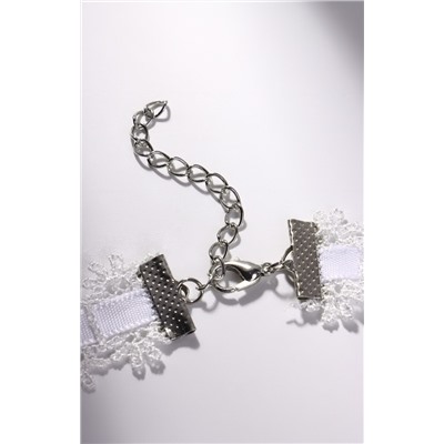 Чокер «Александрия» кружево, бусины, цвет белый, L=30 см