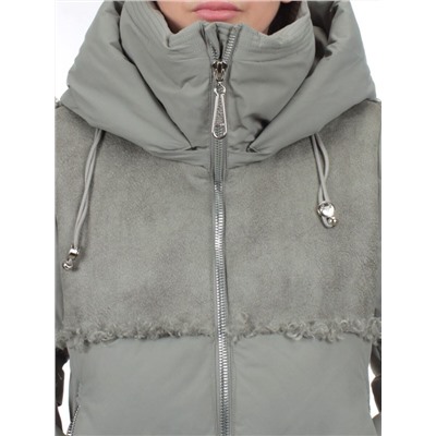23-696 OLIVE Куртка зимняя женская (холлоффайбер 150 гр., искусственная дубленка)