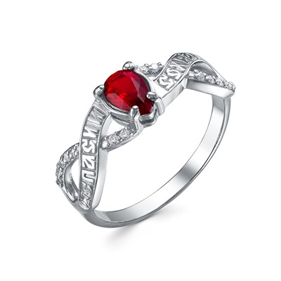 Кольцо с фианитом родированное серебро 925*