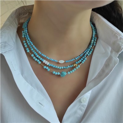 Сет 4 украшения из турквинита, варисцита, перламутра