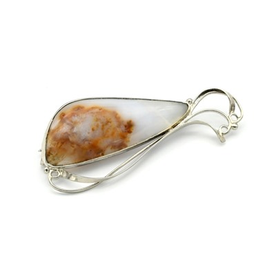 Брошь агат 58*25мм