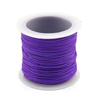 Шнур для плетения шелковый 0,8мм цв.фиолетовый, 15м.