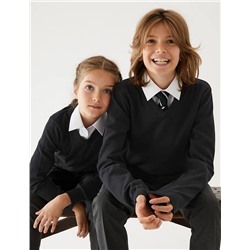 2pk Unisex Slim Fit Cotton School Jumpers (3-18 Yrs)
