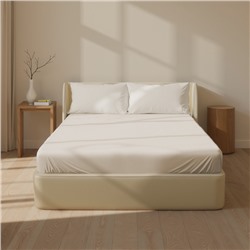 Простыня 1.5 спальная SL Home Percale 300ТС, 160×235 см, молочная, хлопок 100%