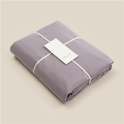 Простыня евро SL Home Cotton, 235×245 см, серая, жатый хлопок