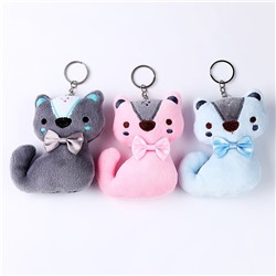 Мягкая игрушка «Котик», на брелоке, 11 см, цвета МИКС