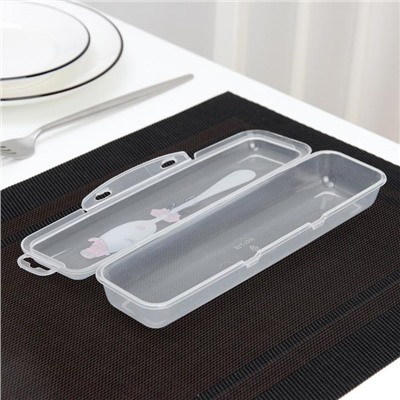 Футляр для столовых приборов Доляна, 24×7.5×3.8 см, прозрачный, рисунок МИКС