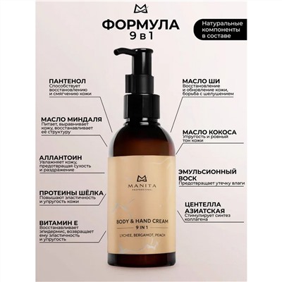 Manita Professional Парфюмированный крем для рук и тела / Lychee, Bergamot, Peach, 150 мл