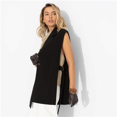 Жилет в тонкую полоску, Сама себе босс в полоску (чёрный)