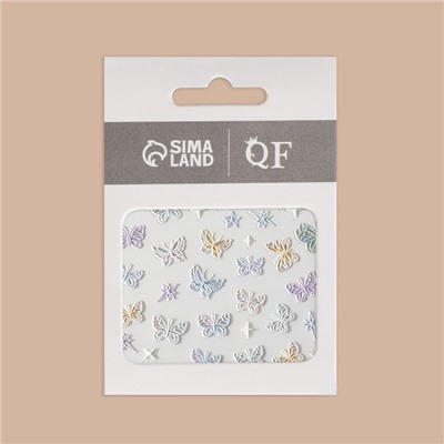 Наклейки для ногтей «Волшебные бабочки», объёмные, разноцветные