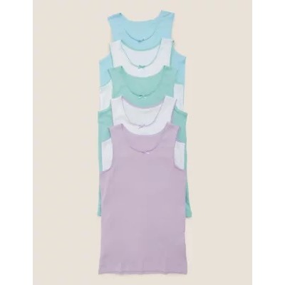 5pk Pure Cotton Vests (2-16 Yrs)