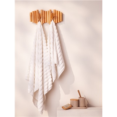 Полотенце банное Waves белого цвета из коллекции Essential, 70х140 см