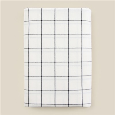 Простыня на резинке SL Home Cotton 140*200+30 см, цв.белый/серый, 100% жатый хлопок