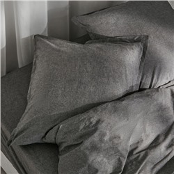 Простыня на резинке SL Home "Деним" 140*200+30 см, цв.темно-серый, 100% жатый хлопок