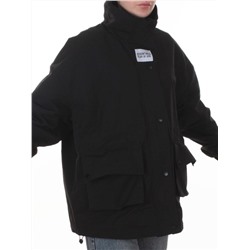 3089 BLACK Куртка демисезонная женская (100 гр. холлофайбер)