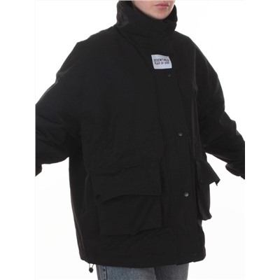 3089 BLACK Куртка демисезонная женская (100 гр. холлофайбер)