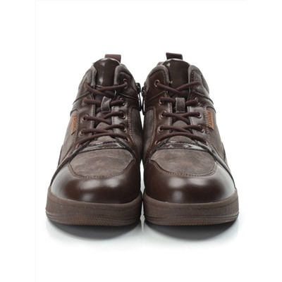04-PA-18Z BROWN Ботинки зимние женские (натуральная замша и кожа, шерсть)