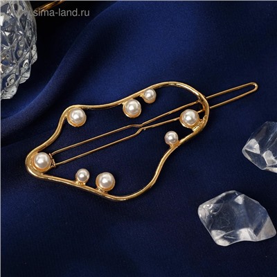 Зажим для волос "Джилли гламур" 7 см, золотисто-белый